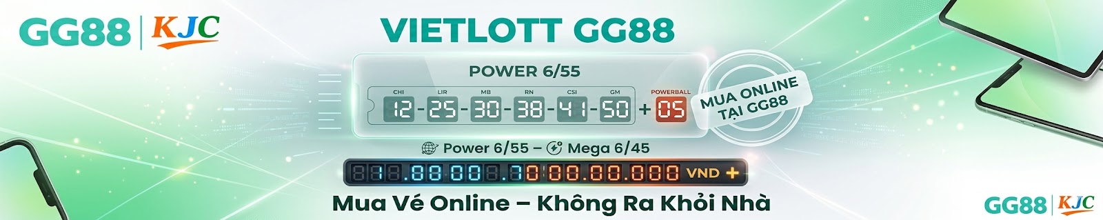 Vietlott GG88 – Mua vé Power 6/55 và Mega 6/45 online tại GG88